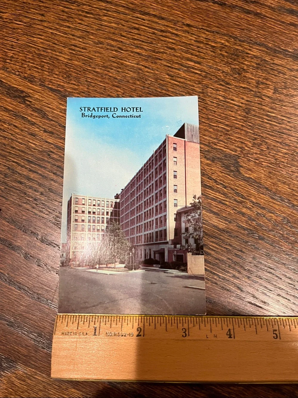 Stratfield Hotel Bridgeport Vintage 7 Postcard Set - Blue Sky & Tan Building